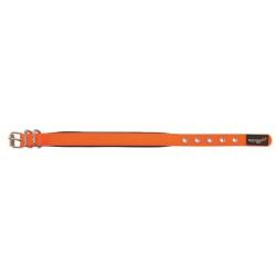 Collier luxe doublure souple orange fluo T3 : 60 x 2,5 cm (cou de 47 &agrave; 55 cm)