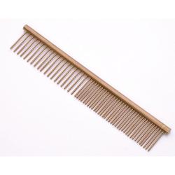 peigne m&eacute;tal double fin et moyen 19 cm