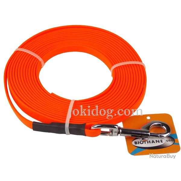 Longe BIOTHANE BETA plate 9 mm orange fluo 10 m SANS poign�e