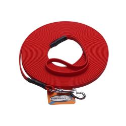 Longe BIOTHANE BETA plate 9 mm Rouge 3 m AVEC poign&eacute;e
