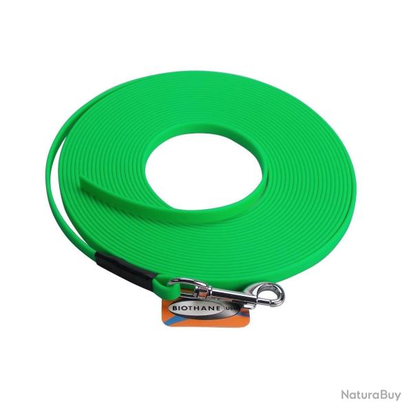 Longe BIOTHANE BETA plate 9 mm Vert fluo 10 m SANS poign�e