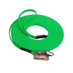 Longe BIOTHANE BETA plate 9 mm Vert fluo 10 m AVEC poign&eacute;e
