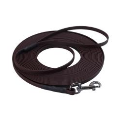 Longe BIOTHANE BETA plate 9 mm marron 10 m AVEC poign&eacute;e