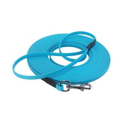 Longe BIOTHANE BETA plate 9 mm bleu ciel 10 m AVEC poign&eacute;e