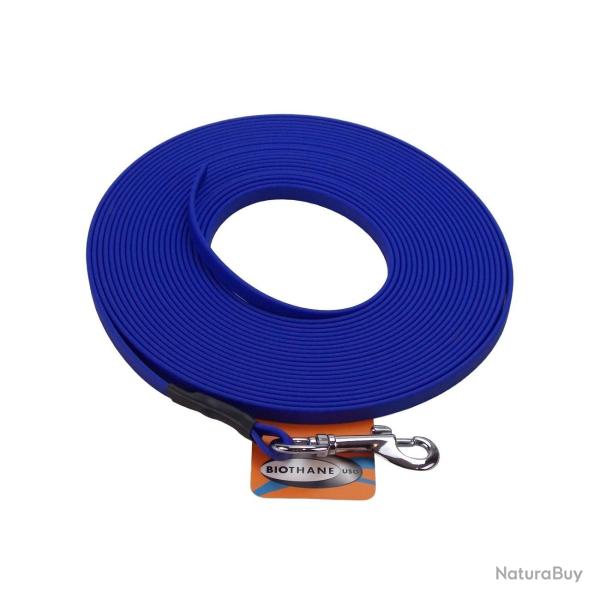 Longe BIOTHANE BETA plate 9 mm bleu roi 15 m SANS poign�e