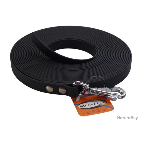 Longe BIOTHANE BETA plate 19 mm noir 10 m SANS poign�e