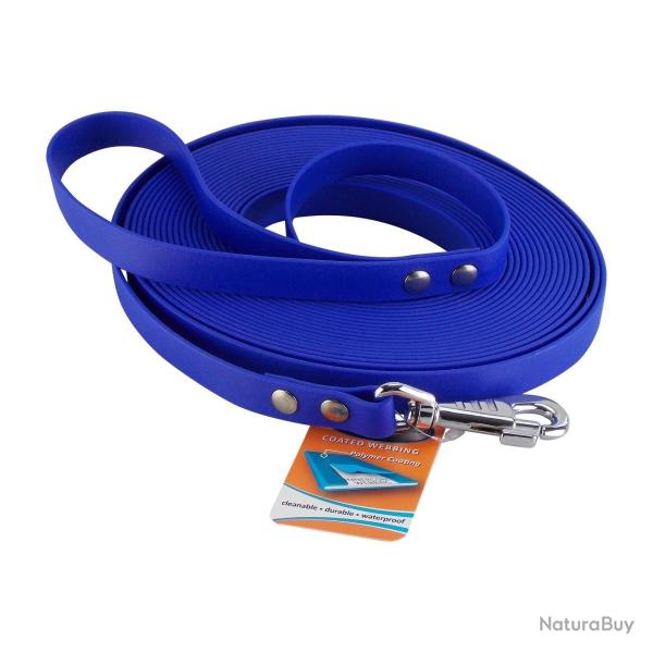 Longe BIOTHANE BETA plate 19 mm Bleu 5 m AVEC poign�e