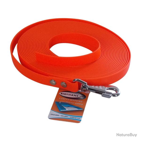 Longe BIOTHANE BETA plate 19 mm orange fluo 10 m SANS poign�e