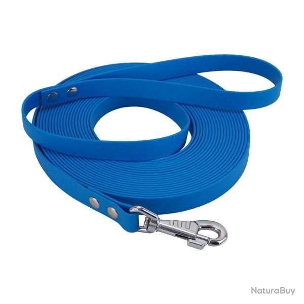 Longe BIOTHANE BETA plate 19 mm 10 m AVEC poign�e bleu clair
