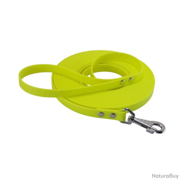 Longe BIOTHANE BETA plate 19 mm jaune fluo 3 m AVEC poign�e