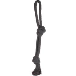jouet corde &agrave; tirer 2 noeuds 40 cm gris fonc&eacute;