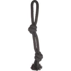 jouet corde &agrave; tirer 2 noeuds 45 cm gris fonc&eacute;