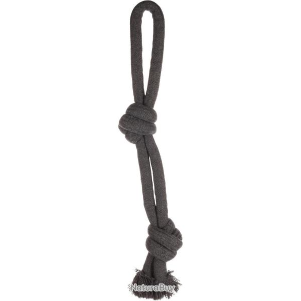 jouet corde � tirer 2 noeuds 45 cm gris fonc�