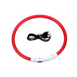 Collier LED &eacute;tanche r&eacute;glable rouge