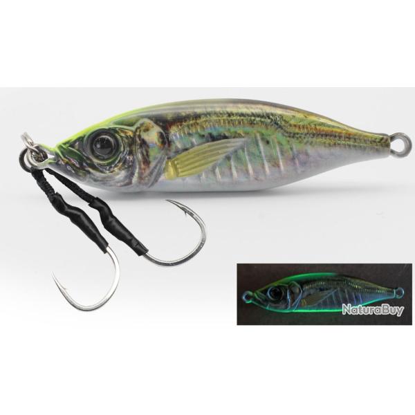 Jig Mer Little Jack Metal Adict 06 30g 30g Chart Head Glow Belly Aji