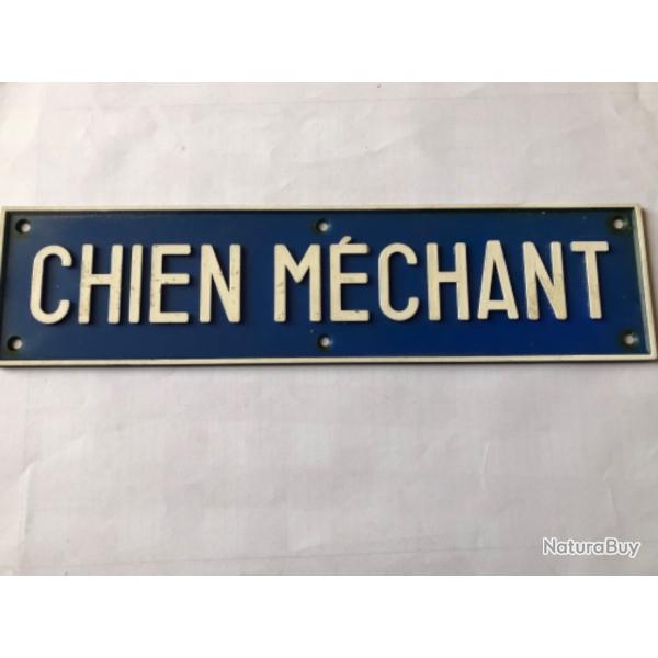 Panneau  chien  m�chant , plastique � visser , 24x6 cm