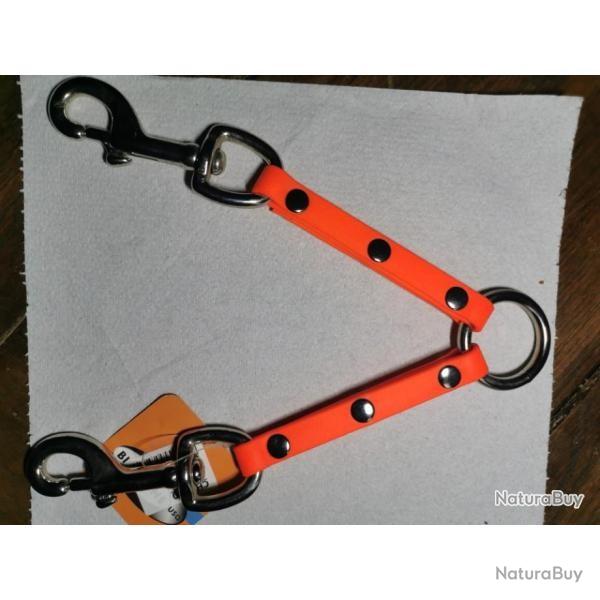 LAISSE POUR DEUX CHIENS COUPLEUR DUO BIOTHANE (A027)