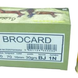 BOITE DE 10 CARTOUCHES JOCKER BROCARD 30G BOURRE JUPE CAL.20/70 PLOMB 1 NICKEL&Eacute;