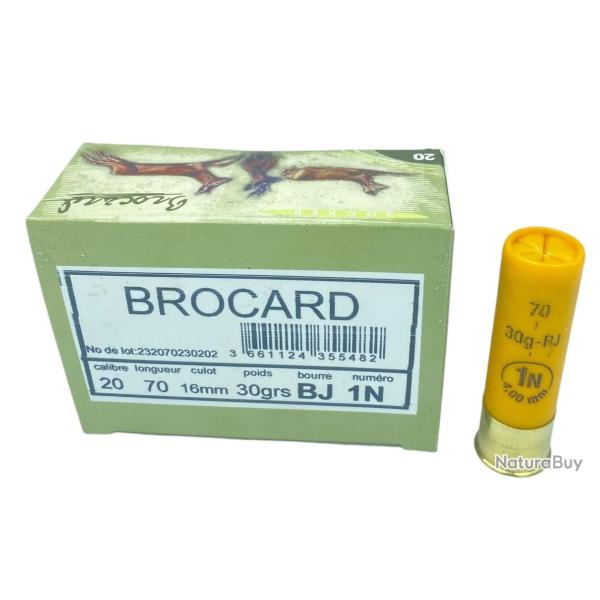 BOITE DE 10 CARTOUCHES JOCKER BROCARD 30G BOURRE JUPE CAL.20/70 PLOMB 1 NICKEL�