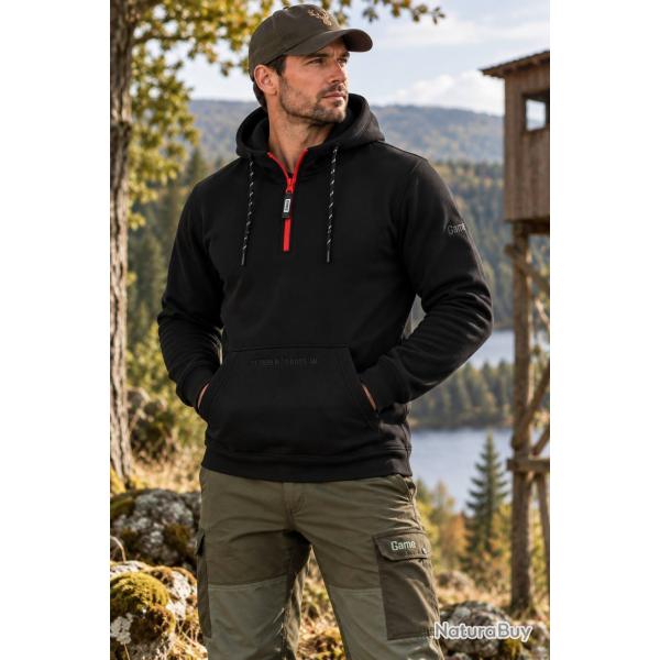 Sweat � capuche polaire  Trail Noir  Unisexe