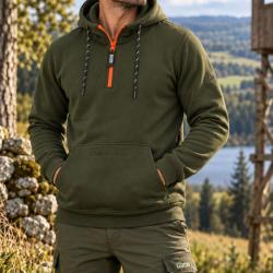 Sweat &agrave; capuche polaire  Trail Vert Unisexe