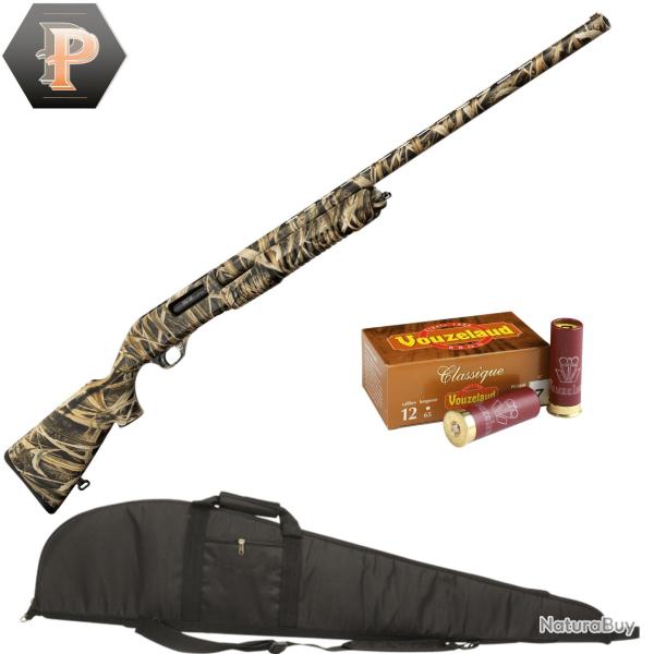 Pack chasseur ! Fusil de chasse � pompe camo Yildiz S76 cal 12/76 + mun + fourreau