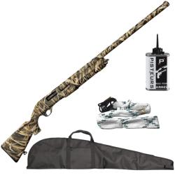 Pack chasseur ! Fusil de chasse &agrave; pompe camo Yildiz S76 cal 12/76 + fourreau + nettoyage