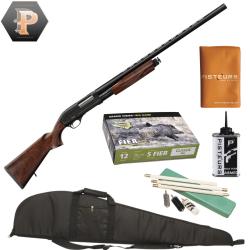 Pack chasseur ! Fusil de chasse &agrave; pompe Yildiz S71 Cal 12/76 + mun + fourreau + nettoyage + porte p