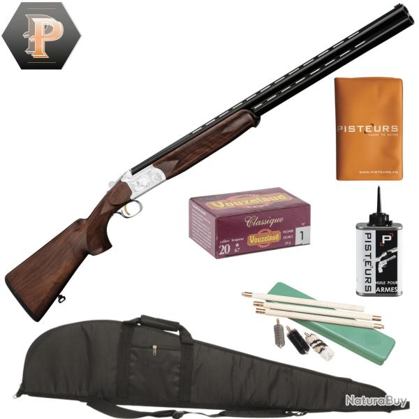 Pack Chasseur ! Fusil superpos� Luxe Yildiz ejecteur plaine cal. 20/76 + mun + fourreau + nettoyage 