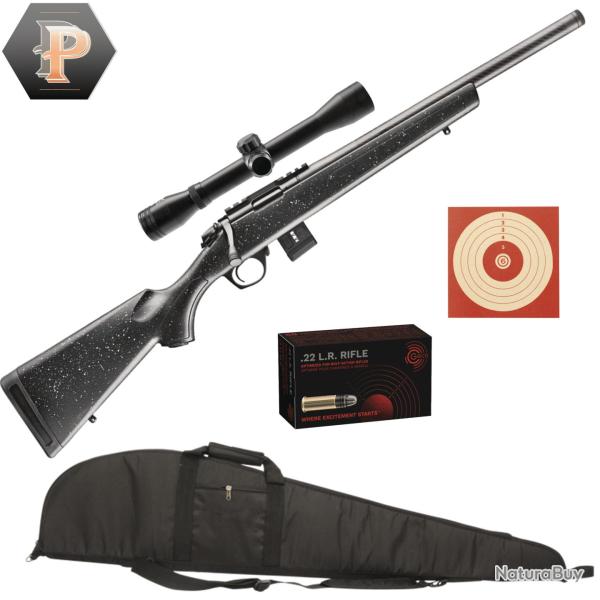 Pack Tireur Carabine Bergara BMR carbon synth�tique cal. 22LR + Lunette 4x32 + Fourreau +50 Munition