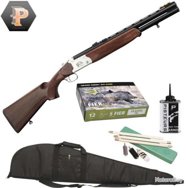 Pack Chasseur ! Fusil Slug Yildiz Cal.12/76 + mun + fourreau + nettoyage