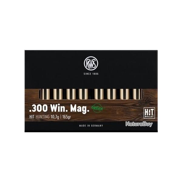 Cartouche RWS / cal. 300 Win. Mag. - HIT 10,7 g / 165 gr
