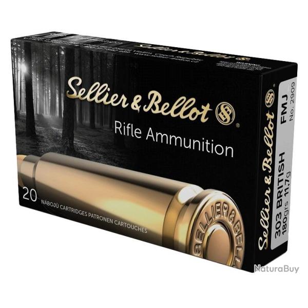 Cartouche Sellier & Bellot / cal. 303 British - FMJ Blind�e 11,7 g / 180 gr