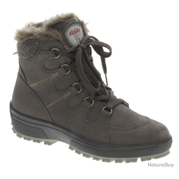 Boots femme neige grands froids en cuir su�de hydrofuge Olang Venus 38 TAUPE
