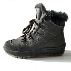 Boots femme neige grands froids en cuir su&egrave;de hydrofuge Olang Venus 38 gris anthracite