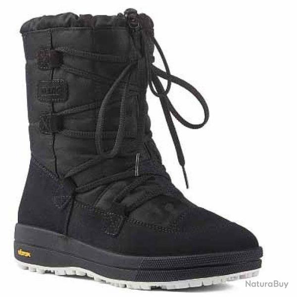 Bottes chaudes de neige apr�s-ski cuir hydrofuge pour femme 36 & 37 noir 36
