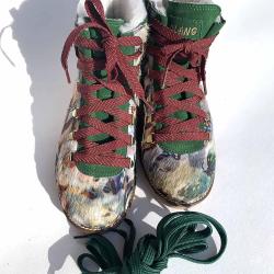 Bottines chaudes et luxueuses femme en peau vache fourr&eacute;es mouton v&eacute;ritable Olang Lima II 38 vert ar