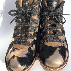 Bottines chaudes et luxueuses femme en peau vache fourr&eacute;es mouton v&eacute;ritable Olang Lima II 38 marron 