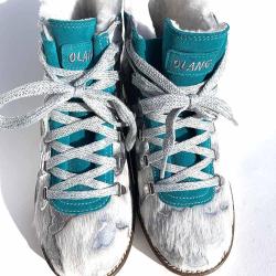 Bottines chaudes et luxueuses femme en peau vache fourr&eacute;es mouton v&eacute;ritable Olang Lima II 38 gris ar
