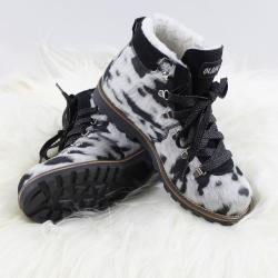 Bottines chaudes et luxueuses femme en peau vache fourr&eacute;es mouton v&eacute;ritable Olang Lima II 38 ray&eacute; no