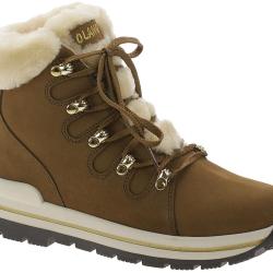 Bottines hiver en peau de mouton retourn&eacute;e pour Femme Olang Gufo moka moka