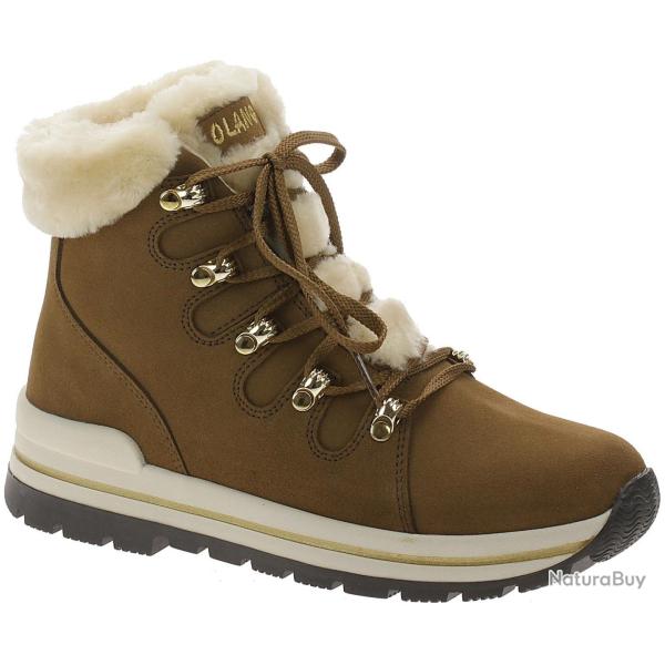 Bottines hiver en peau de mouton retourn�e pour Femme Olang Gufo moka moka