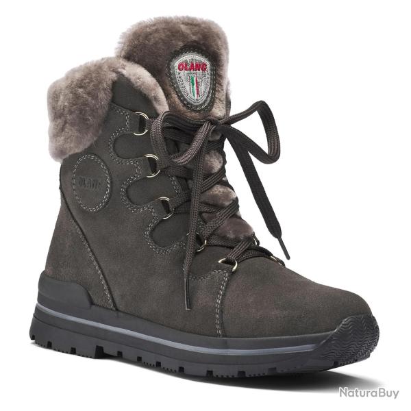 Bottines hiver en peau de mouton retourn�e pour Femme - Olang Gufo moka 38 TAUPE