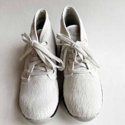 Sneakers Baskets chaudes en peau de vache v&eacute;ritable pour femme 37 et 38 blanc 38