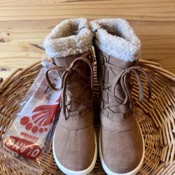 Bottes d hiver en cuir hydrofuge fourr&eacute; laine pour femme Olang HUPA moka