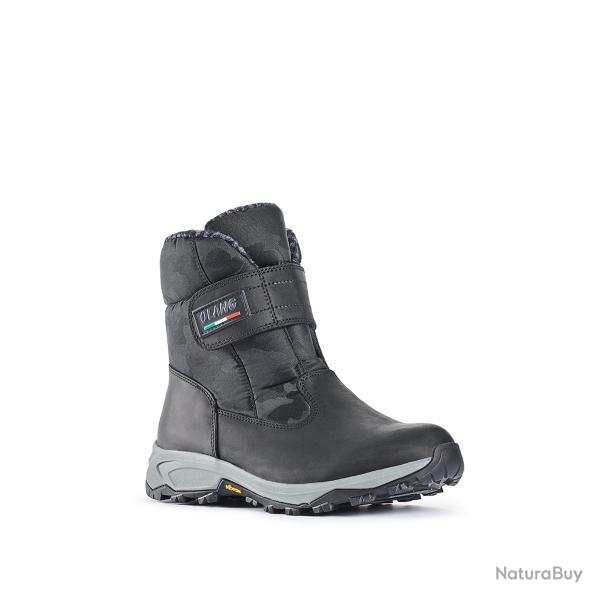Bottines chaudes pour homme en cuir noir Hydro-York DAVOS 42 noir 42