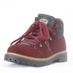 Bottes chaudes femme cuir su&egrave;de et col en tweed - Olang Merano 38 bordeaux prune semelle laine -30