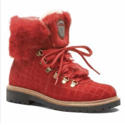 Bottines chaudes en cuir daim imprim&eacute; crocodile et col en lapin- Olang Imperial 38 38 semelle additi