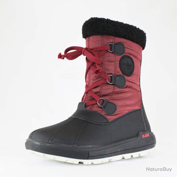 Bottes chaudes d'hiver pour femme en polyester rouge et caoutchouc noir 38 38 Bordeaux fonc�