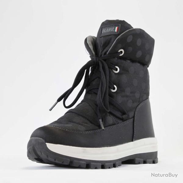 Bottes chaudes d'hiver pour femme en tissu polyester noir � pois 39 39 noir � pois noirs